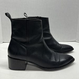 Thursday Everyday Heeled Boots Leather Pointed Toe Side Zip Black Size 9.5